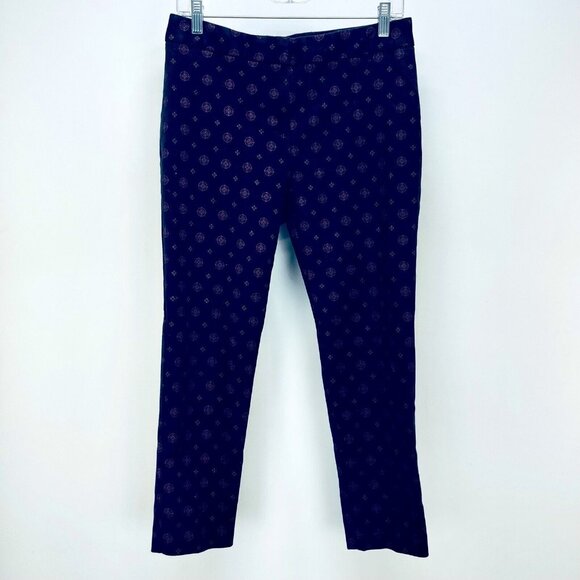 LIZ CLAIBORNE Pants Size 8 Women’s Career Emma Classic Patterned Crop Black - Picture 1 of 10
